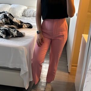 Zara pink high waisted trousers pants